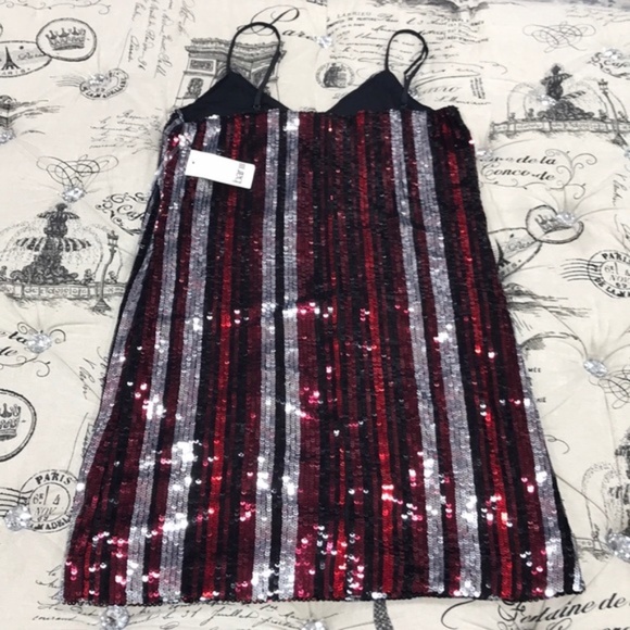 Bar III Sequin Striped Dress - Picture 9 of 9